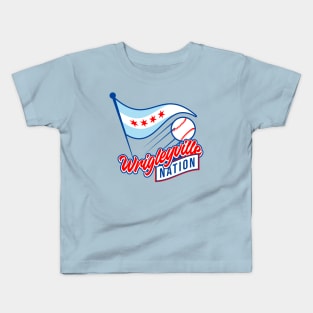 Wrigleyville Nation Flag Logo Kids T-Shirt